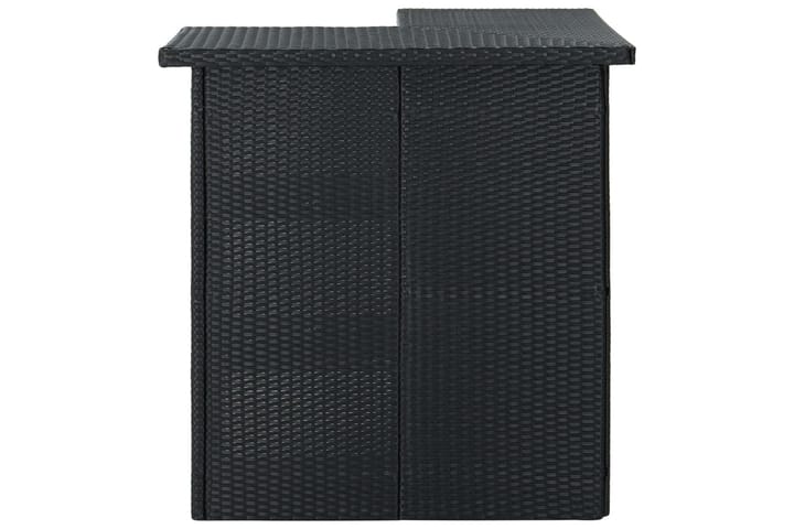 Kulmabaaripöytä musta 100x50x105 cm polyrottinki - Musta - Baaripöytä