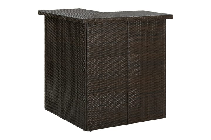 Kulmabaaripöytä ruskea 100x50x105 cm polyrottinki - Ruskea - Baaripöytä