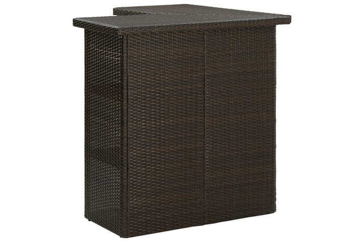 Kulmabaaripöytä ruskea 100x50x105 cm polyrottinki - Ruskea - Baaripöytä