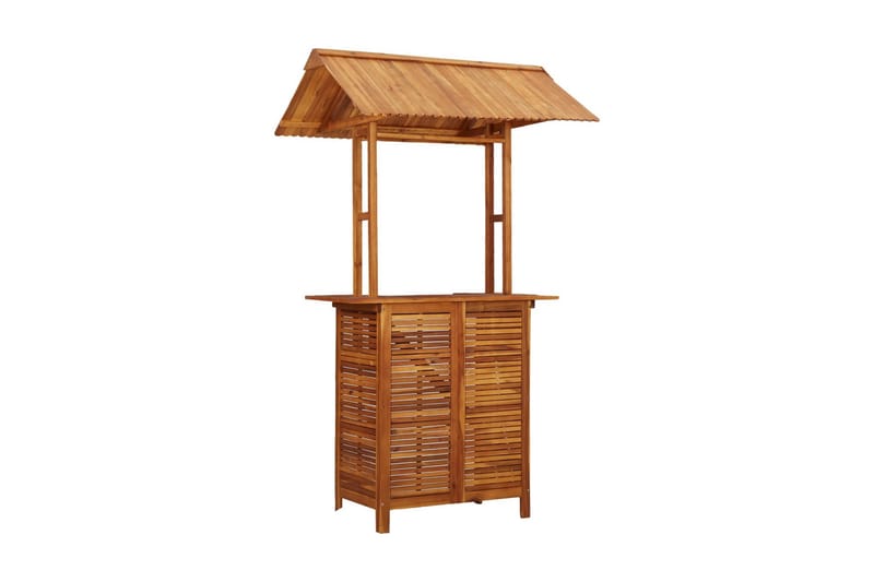 Ulkobaaripöytä katoksella 122x106x217 cm täysi akaasiapuu - Ruskea - Huonekalut - Pöytä & ruokailuryhmä - Baaripöytä