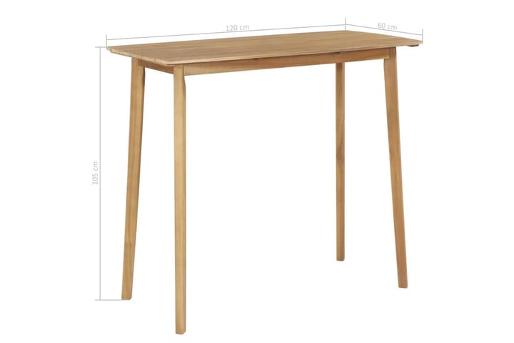 Baaripöytä 120x60x105 cm Täysi Akaasia Puu - Ruskea - Baaripöytä