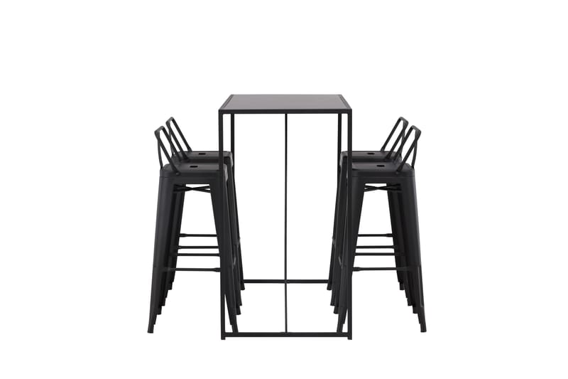 Baaripöytä Brea 60x120 cm 4 Tempe-tuolilla - Musta - Huonekalut - Pöytä & ruokailuryhmä - Baaripöytä