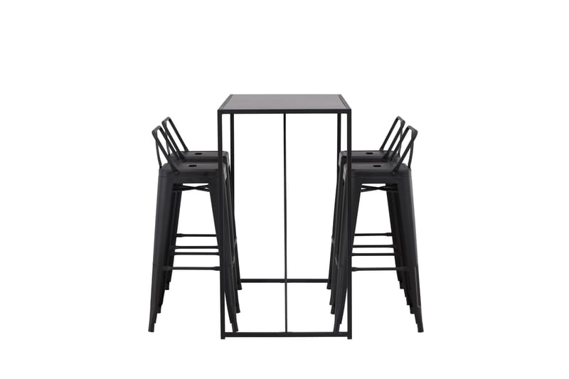 Baaripöytä Brea 60x120 cm 4 Tempe-tuolilla - Musta - Huonekalut - Pöytä & ruokailuryhmä - Baaripöytä