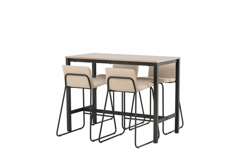 Baaripöytä Camden 60x120 cm 4 Bisbee-tuolilla - Beige - Huonekalut - Pöytä & ruokailuryhmä - Baaripöytä