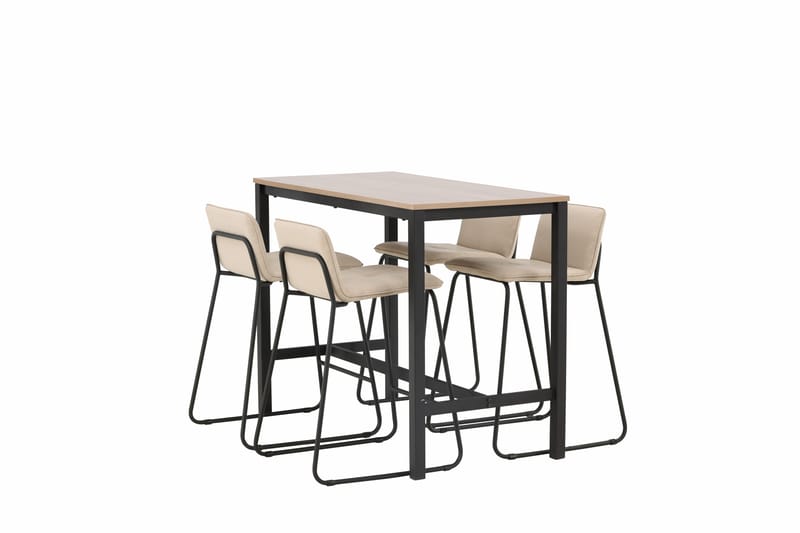 Baaripöytä Camden 60x120 cm 4 Bisbee-tuolilla - Beige - Huonekalut - Pöytä & ruokailuryhmä - Baaripöytä