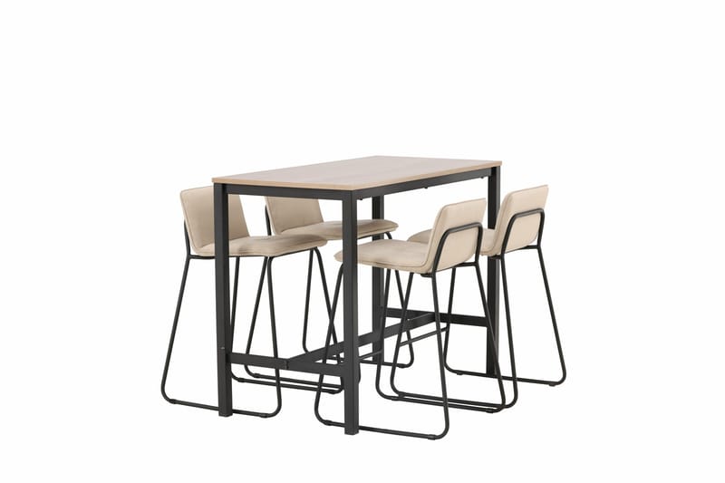 Baaripöytä Camden 60x120 cm 4 Bisbee-tuolilla - Beige - Huonekalut - Pöytä & ruokailuryhmä - Baaripöytä