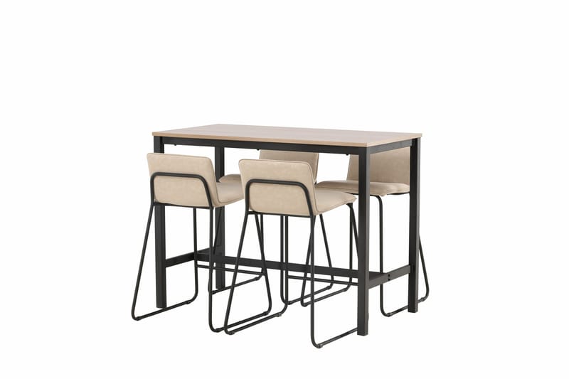 Baaripöytä Camden 60x120 cm 4 Bisbee-tuolilla - Beige - Huonekalut - Pöytä & ruokailuryhmä - Baaripöytä