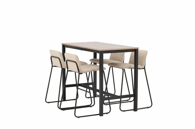 Baaripöytä Camden 60x120 cm 4 Bisbee-tuolilla - Beige - Huonekalut - Pöytä & ruokailuryhmä - Baaripöytä