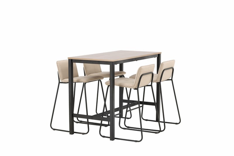 Baaripöytä Camden 60x120 cm 4 Bisbee-tuolilla - Beige - Huonekalut - Pöytä & ruokailuryhmä - Baaripöytä