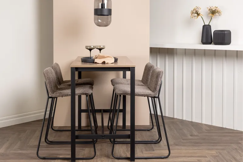 Baaripöytä Camden 60x120 cm 4 Bisbee-tuolilla - Tumma harmaa - Huonekalut - Pöytä & ruokailuryhmä - Baaripöytä