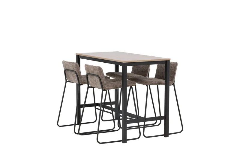 Baaripöytä Camden 60x120 cm 4 Bisbee-tuolilla - Tumma harmaa - Huonekalut - Pöytä & ruokailuryhmä - Baaripöytä