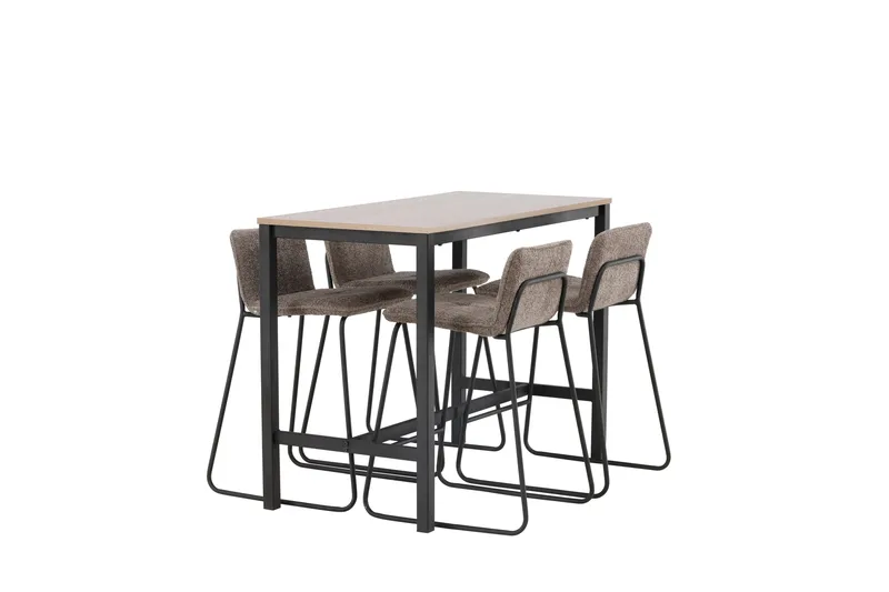 Baaripöytä Camden 60x120 cm 4 Bisbee-tuolilla - Tumma harmaa - Huonekalut - Pöytä & ruokailuryhmä - Baaripöytä