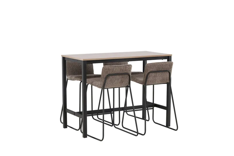 Baaripöytä Camden 60x120 cm 4 Bisbee-tuolilla - Tumma harmaa - Huonekalut - Pöytä & ruokailuryhmä - Baaripöytä