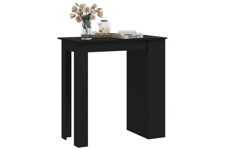 Baaripöytä säilytystelineellä musta 102x50x103,5 cm lastulev - Musta - Baaripöytä