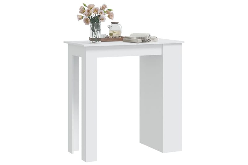 Baaripöytä säilytystelineellä valk. 102x50x103,5 cm lastulev - Valkoinen - Huonekalut - Pöytä & ruokailuryhmä - Baaripöytä