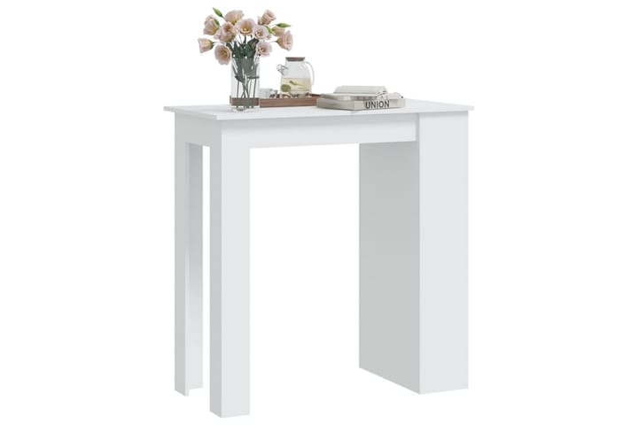 Baaripöytä säilytystelineellä valk. 102x50x103,5 cm lastulev - Valkoinen - Baaripöytä