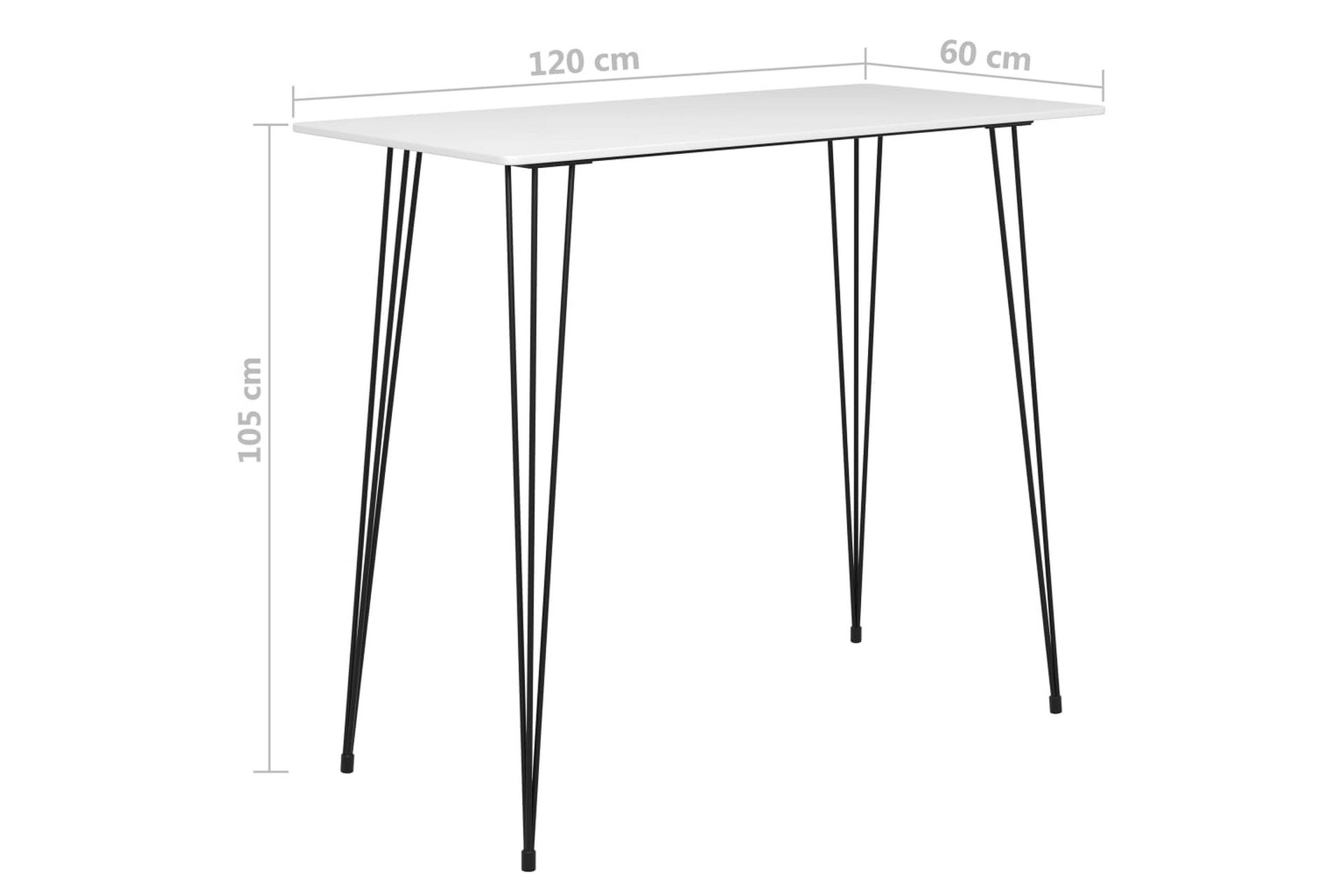 Baaripöytä valkoinen 120x60x105 cm - Huonekalut - Pöytä & ruokailuryhmä - Baaripöytä