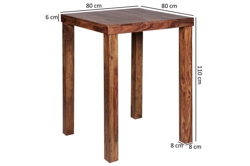 Baaripöytä Wohnling Vakaa massiivipuuta sheesham 80 x 80 x 110 cm - Huonekalut - Pöytä & ruokailuryhmä - Baaripöytä