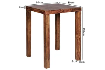 Baaripöytä Wohnling Vakaa massiivipuuta sheesham 80 x 80 x 110 cm - Huonekalut - Pöytä & ruokailuryhmä - Baaripöytä
