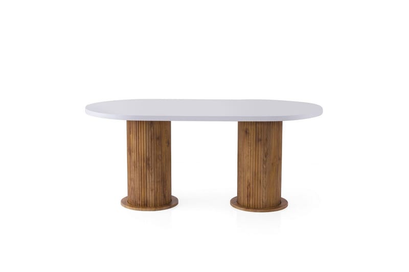 Babilas Ruokapöytä 180 cm Soikea - Valkoinen - Huonekalut - Pöytä & ruokailuryhmä - Ruokapöydät & keittiön pöydät