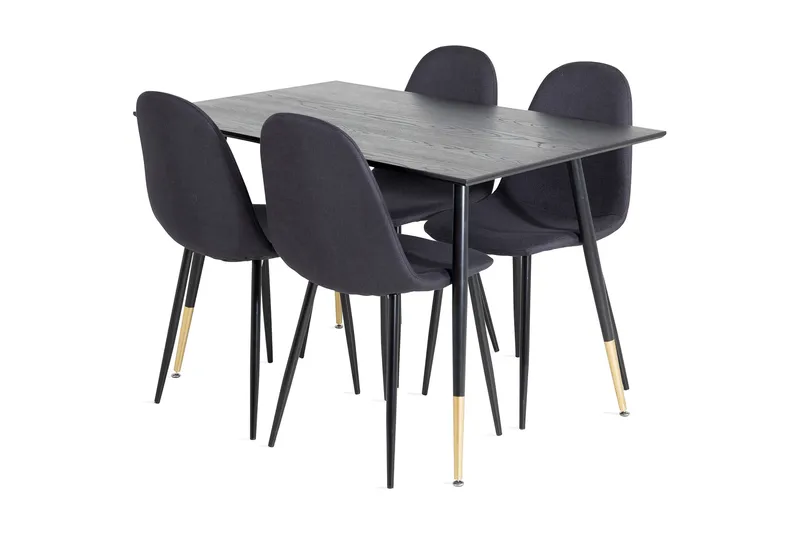Balisa-ruokailuryhmä 120 cm, sisältää 4 Ypas-tuolia, Musta