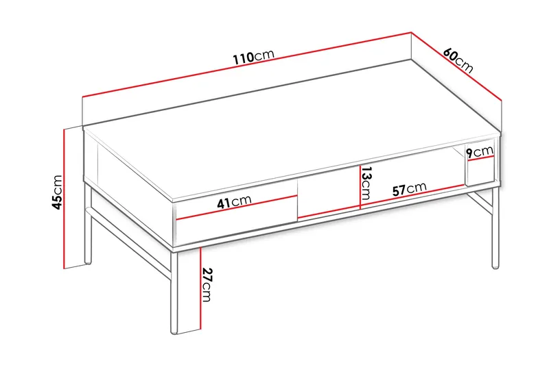 Basici Sohvapöytä 110 cm - Ruskea - Huonekalut - Pöytä & ruokailuryhmä - Sohvapöytä