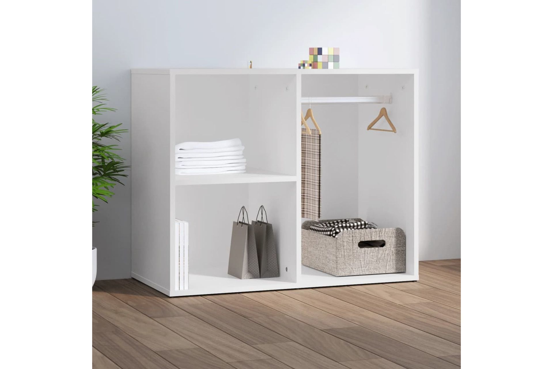 beBasic Kosmetiikkakaappi valkoinen 80x40x65 cm tekninen puu - Valkoinen - Huonekalut - Pöytä & ruokailuryhmä - Meikki- & kampauspöydät
