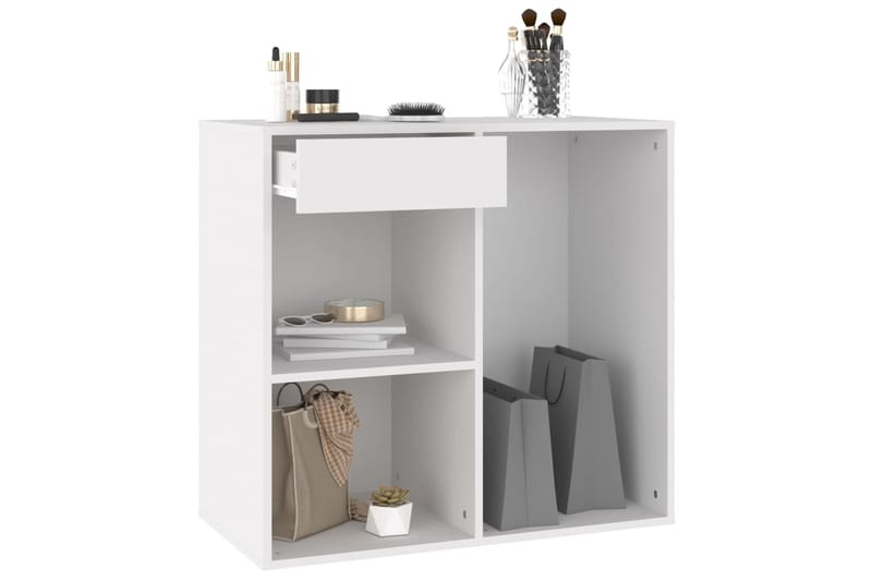 beBasic Kosmetiikkakaappi valkoinen 80x40x75 cm tekninen puu - Valkoinen - Huonekalut - Pöytä & ruokailuryhmä - Meikki- & kampauspöydät