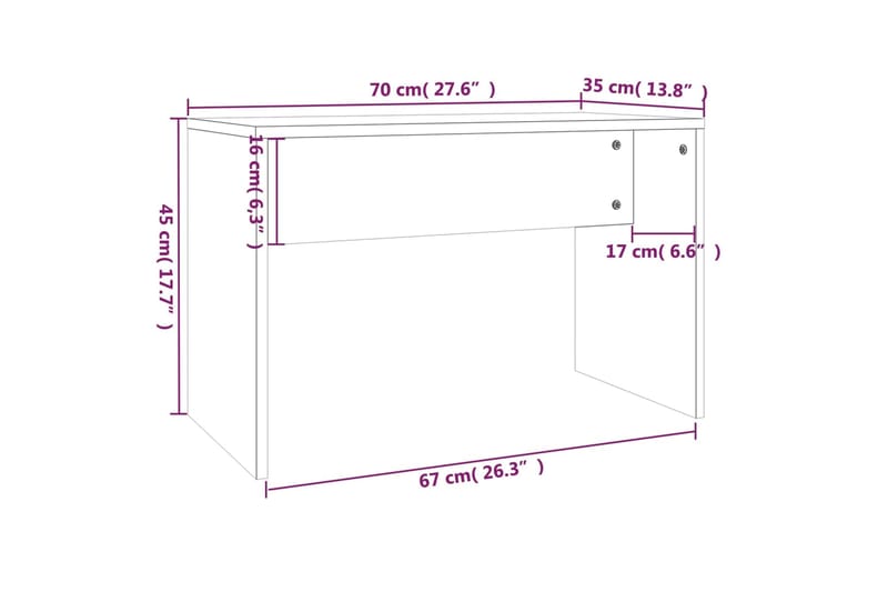 beBasic Meikkijakkara ruskea tammi 70x35x45 cm tekninen puu - Ruskea - Meikki- & kampauspöydät