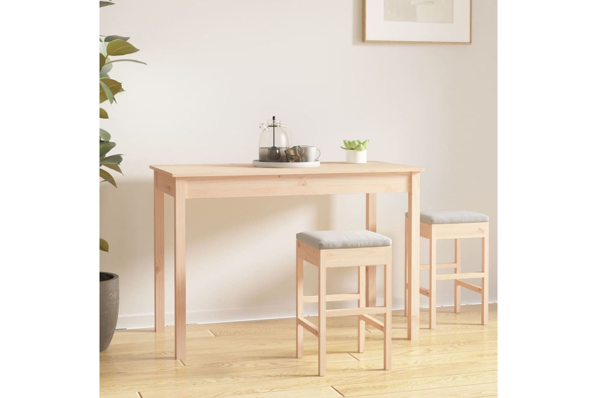 beBasic Ruokapöytä 110x55x75 cm täysi mänty - Ruskea - Huonekalut - Pöytä & ruokailuryhmä - Ruokapöydät & keittiön pöydät