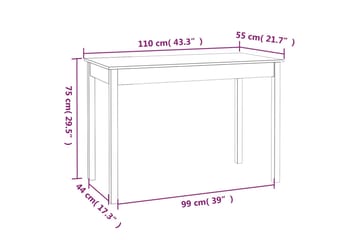 beBasic Ruokapöytä 110x55x75 cm täysi mänty - Ruskea - Huonekalut - Pöytä & ruokailuryhmä - Ruokapöydät & keittiön pöydät