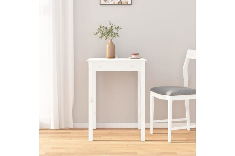 beBasic Ruokapöytä valkoinen 55x55x75 cm täysi mänty - Valkoinen - Huonekalut - Pöytä & ruokailuryhmä - Ruokapöydät & keittiön pöydät
