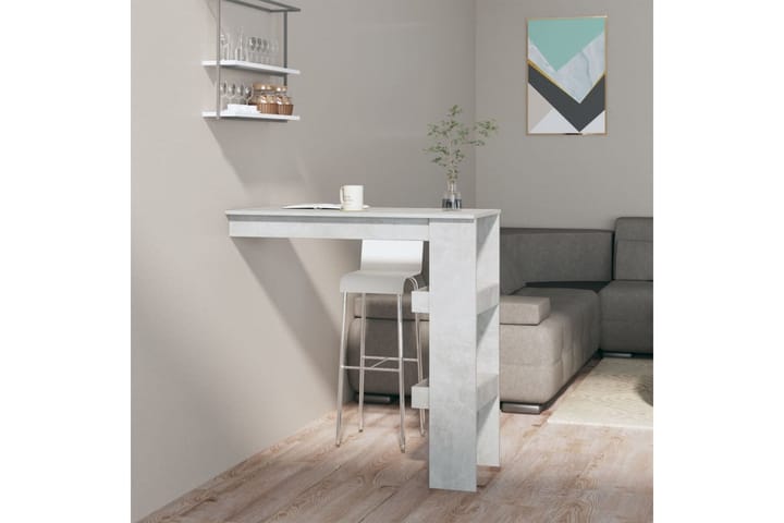 beBasic Seinäkiinnitettävä baaripöytä harm. 102x45x103,5cm tekninen puu - Harmaa - Ruokapöydät & keittiön pöydät