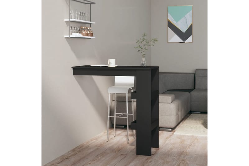 beBasic Seinäkiinnitettävä baaripöytä musta 102x45x103,5cm tekninen puu - Musta - Huonekalut - Pöytä & ruokailuryhmä - Baaripöytä