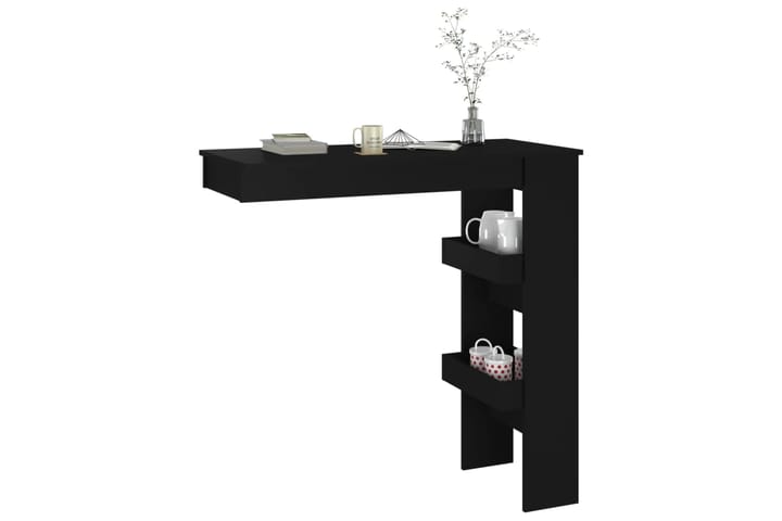 beBasic Seinäkiinnitettävä baaripöytä musta 102x45x103,5cm tekninen puu - Musta - Baaripöytä