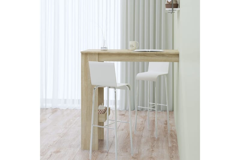 beBasic Seinäkiinnitettävä baaripöytä tammi 102x45x103,5cm tekninen puu - Ruskea - Huonekalut - Pöytä & ruokailuryhmä - Baaripöytä