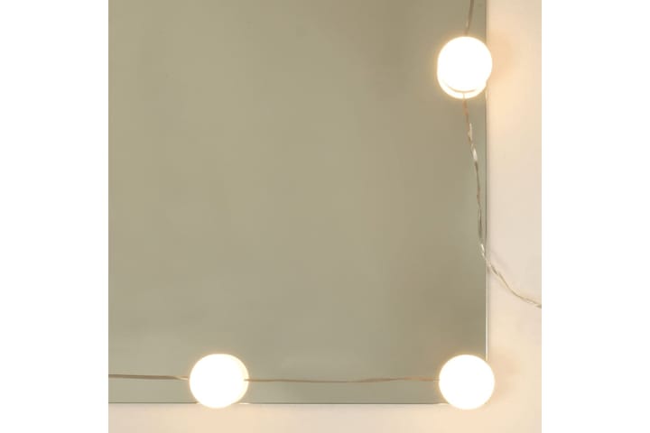beBasic Peilipöytä LED-valoilla korkeakiilto valkoinen 96x40x142 cm - Valkoinen - Meikki- & kampauspöydät