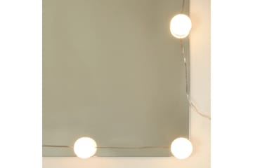 beBasic Peilikaappi LED-valoilla korkeakiilto valkoinen 90x31,5x62 cm - Valkoinen - Huonekalut - Pöytä & ruokailuryhmä - Meikki- & kampauspöydät