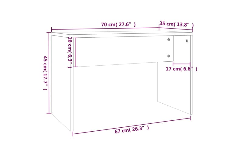 beBasic Peilipöytäsarja savutammi 74,5x40x141 cm - Ruskea - Meikki- & kampauspöydät