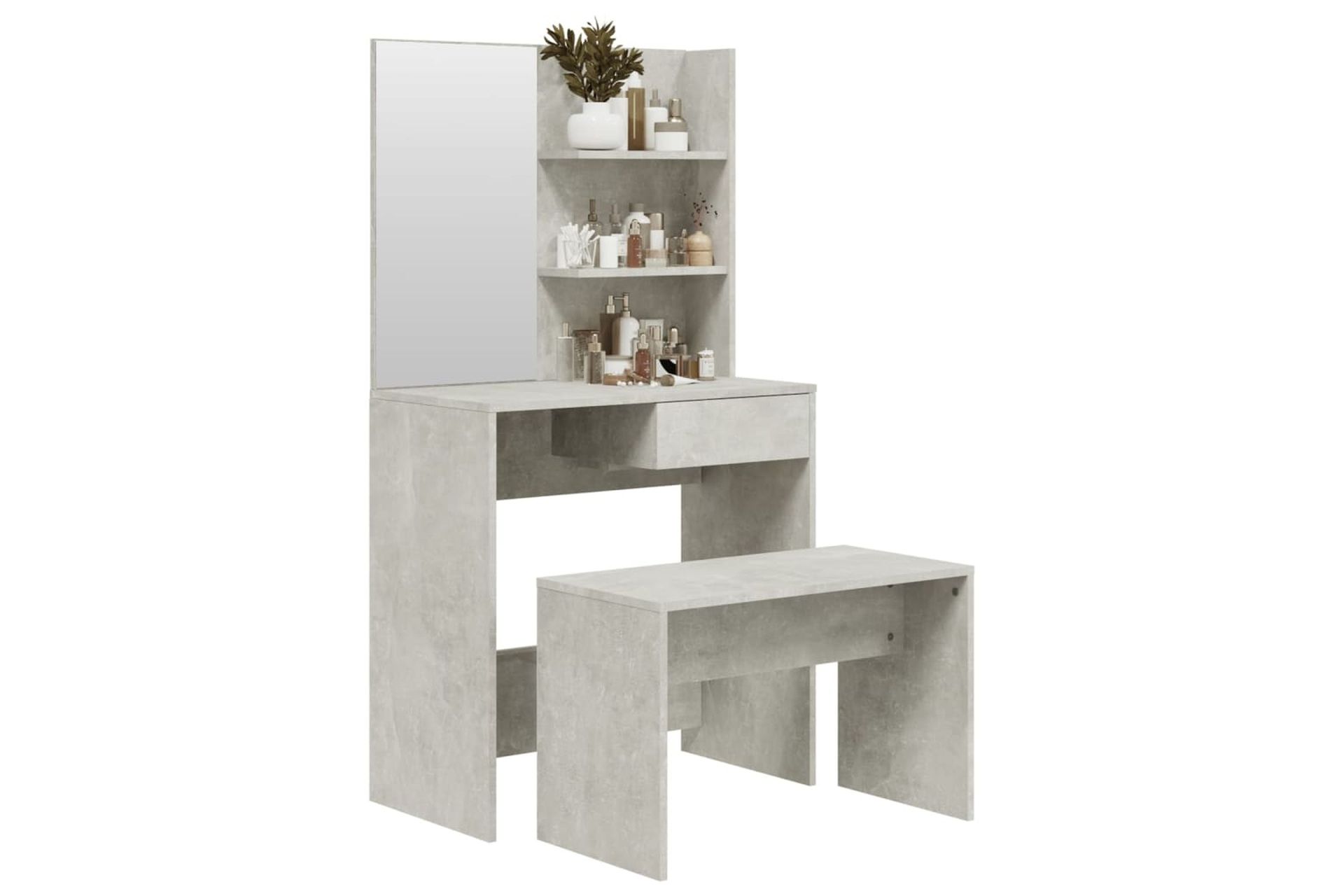 beBasic Peilipöytäsarja betoninharmaa 74,5x40x141 cm - Harmaa - Huonekalut - Pöytä & ruokailuryhmä - Meikki- & kampauspöydät