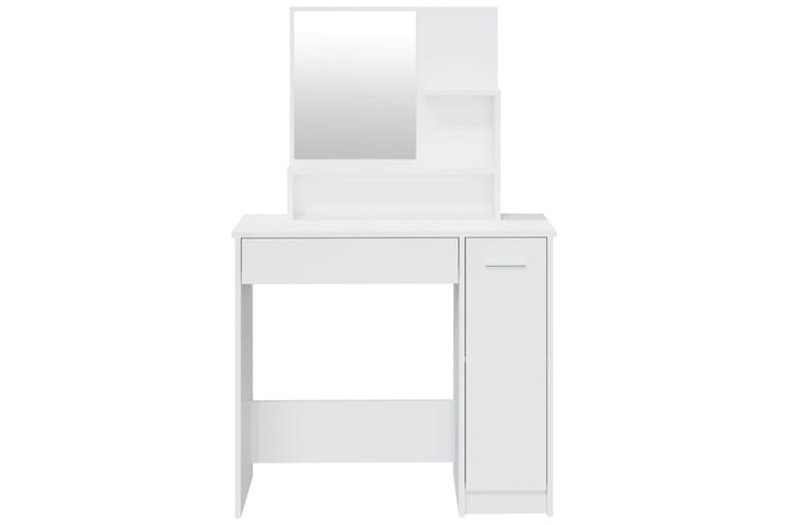 beBasic Peilipöytäsarja korkeakiilto valkoinen 86,5x35x136 cm - Valkoinen - Meikki- & kampauspöydät