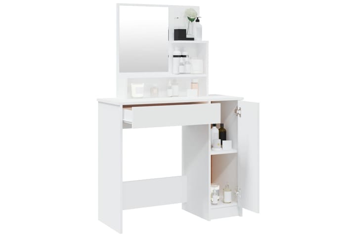 beBasic Peilipöytä valkoinen 86,5x35x136 cm - Valkoinen - Meikki- & kampauspöydät