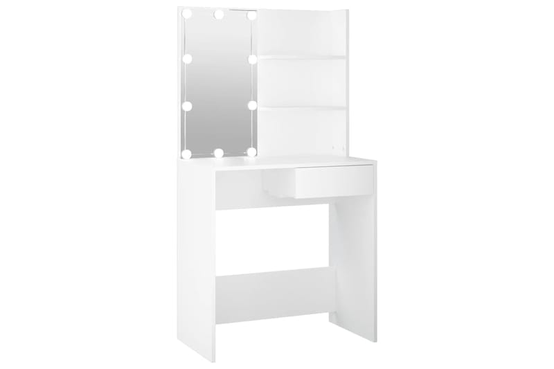 beBasic Peilipöytä LED-valoilla valkoinen 74,5x40x141 cm - Valkoinen - Huonekalut - Pöytä & ruokailuryhmä - Meikki- & kampauspöydät