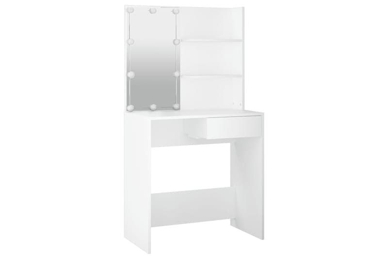 beBasic Peilipöytä LED-valoilla valkoinen 74,5x40x141 cm - Valkoinen - Huonekalut - Pöytä & ruokailuryhmä - Meikki- & kampauspöydät