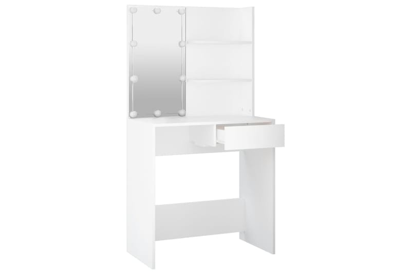 beBasic Peilipöytä LED-valoilla valkoinen 74,5x40x141 cm - Valkoinen - Huonekalut - Pöytä & ruokailuryhmä - Meikki- & kampauspöydät
