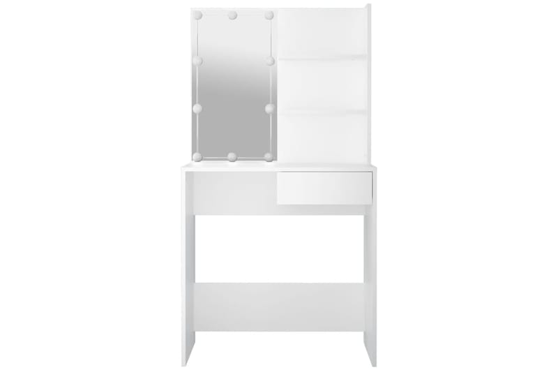 beBasic Peilipöytä LED-valoilla valkoinen 74,5x40x141 cm - Valkoinen - Huonekalut - Pöytä & ruokailuryhmä - Meikki- & kampauspöydät