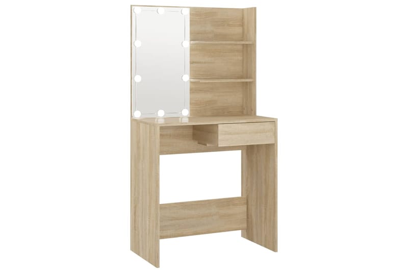 beBasic Peilipöytä LED-valoilla Sonoma-tammi 74,5x40x141 cm - Ruskea - Huonekalut - Pöytä & ruokailuryhmä - Meikki- & kampauspöydät