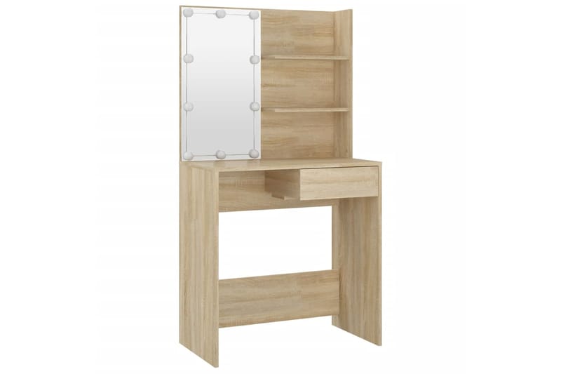 beBasic Peilipöytä LED-valoilla Sonoma-tammi 74,5x40x141 cm - Ruskea - Huonekalut - Pöytä & ruokailuryhmä - Meikki- & kampauspöydät