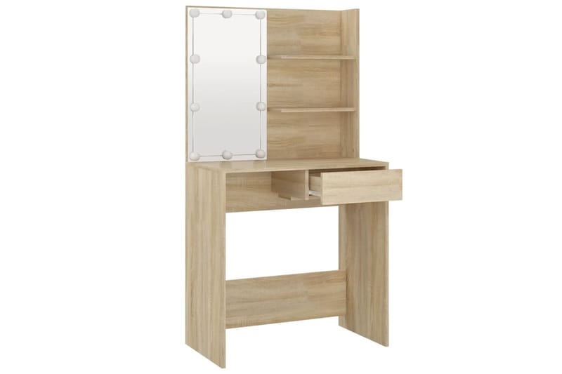 beBasic Peilipöytä LED-valoilla Sonoma-tammi 74,5x40x141 cm - Ruskea - Huonekalut - Pöytä & ruokailuryhmä - Meikki- & kampauspöydät