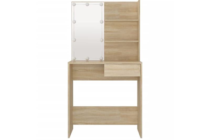 beBasic Peilipöytä LED-valoilla Sonoma-tammi 74,5x40x141 cm - Ruskea - Huonekalut - Pöytä & ruokailuryhmä - Meikki- & kampauspöydät